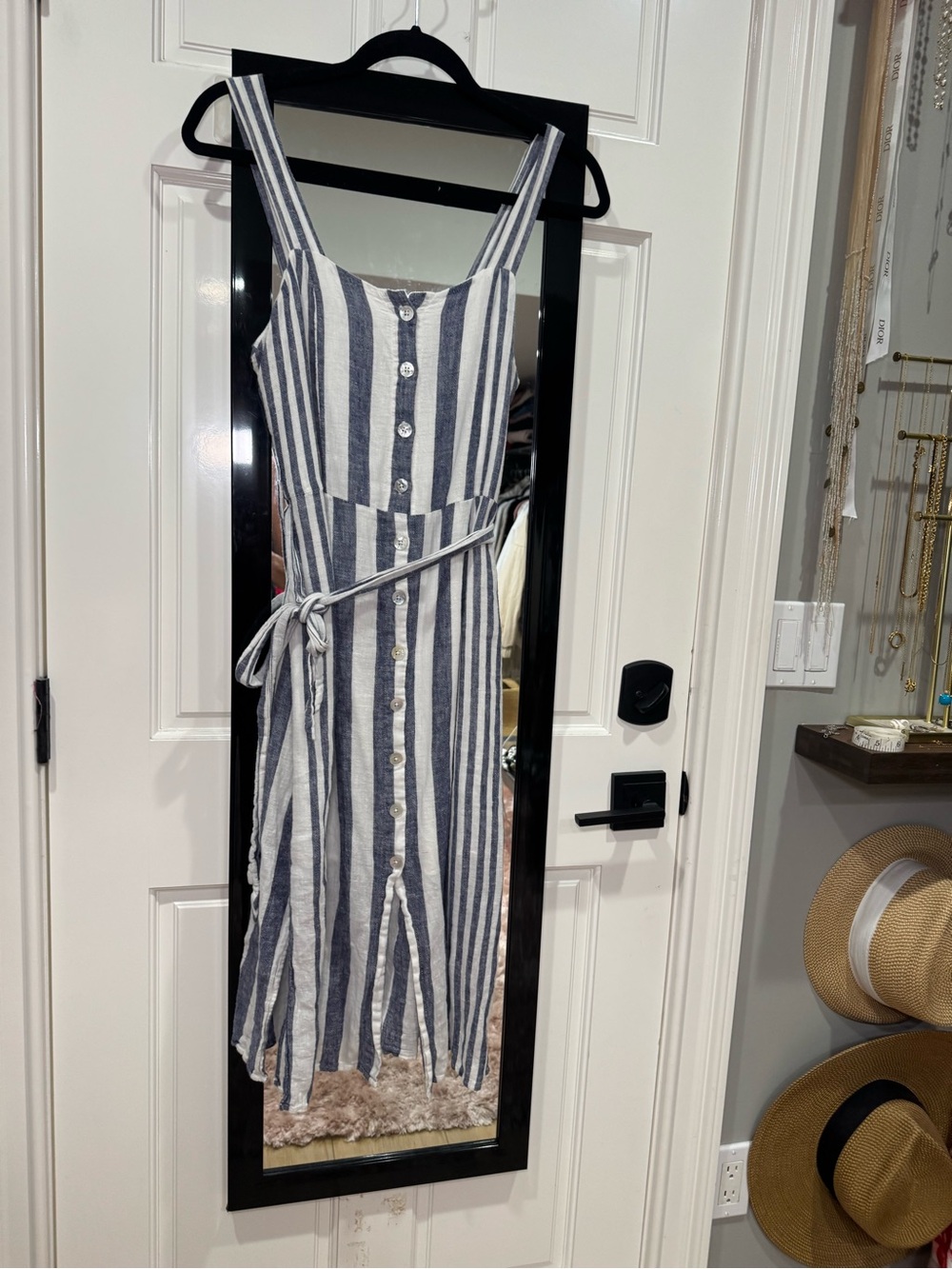 Rails Blue and White Striped Maxi Dress with Tie Waist size small - Picture 8 of 11